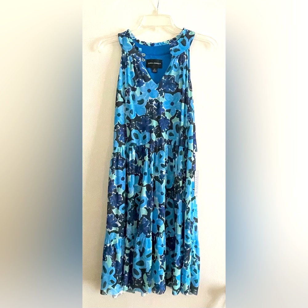 Donna Morgan Blue Floral Dress, New, Size 6